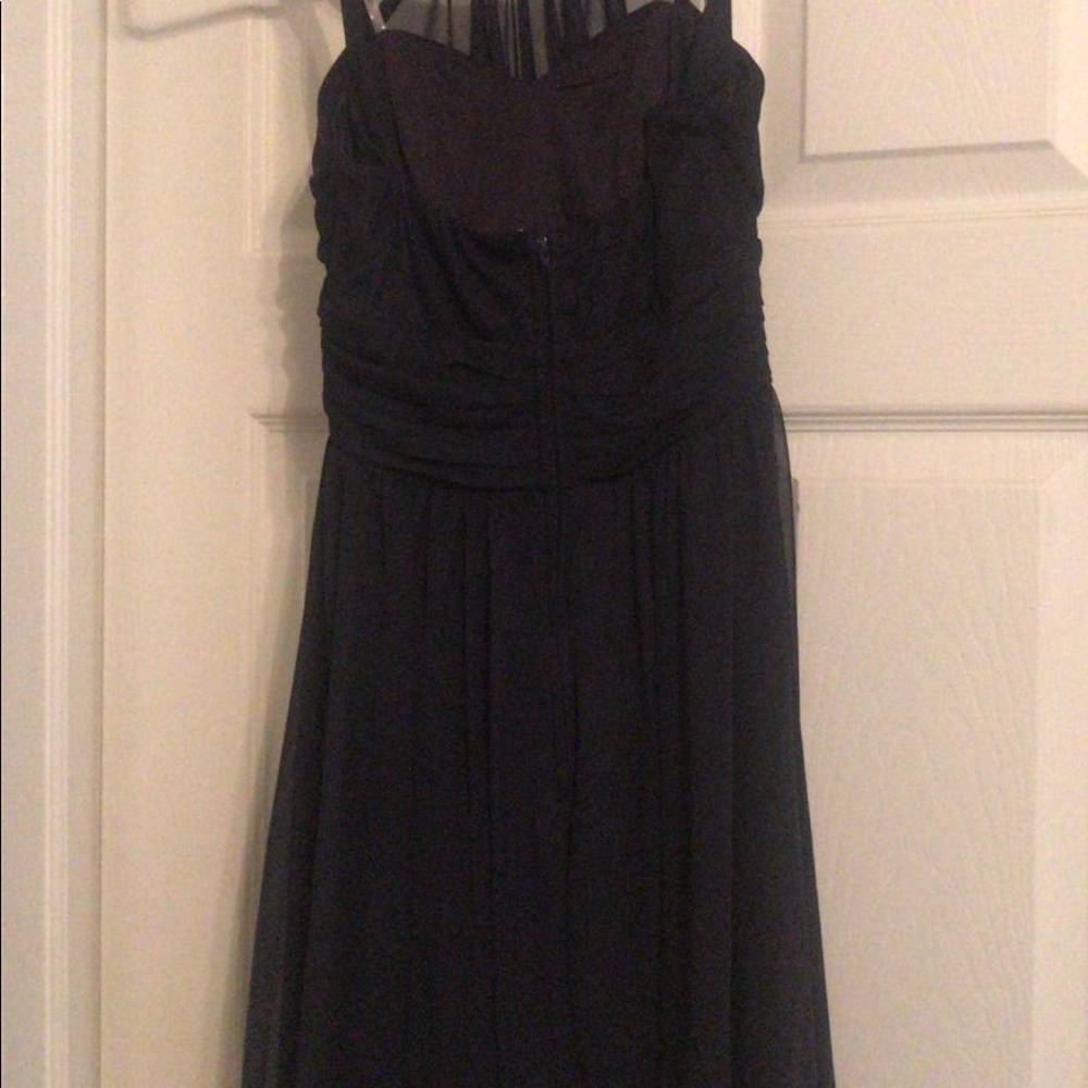 Navy blue halter top with beaded neck